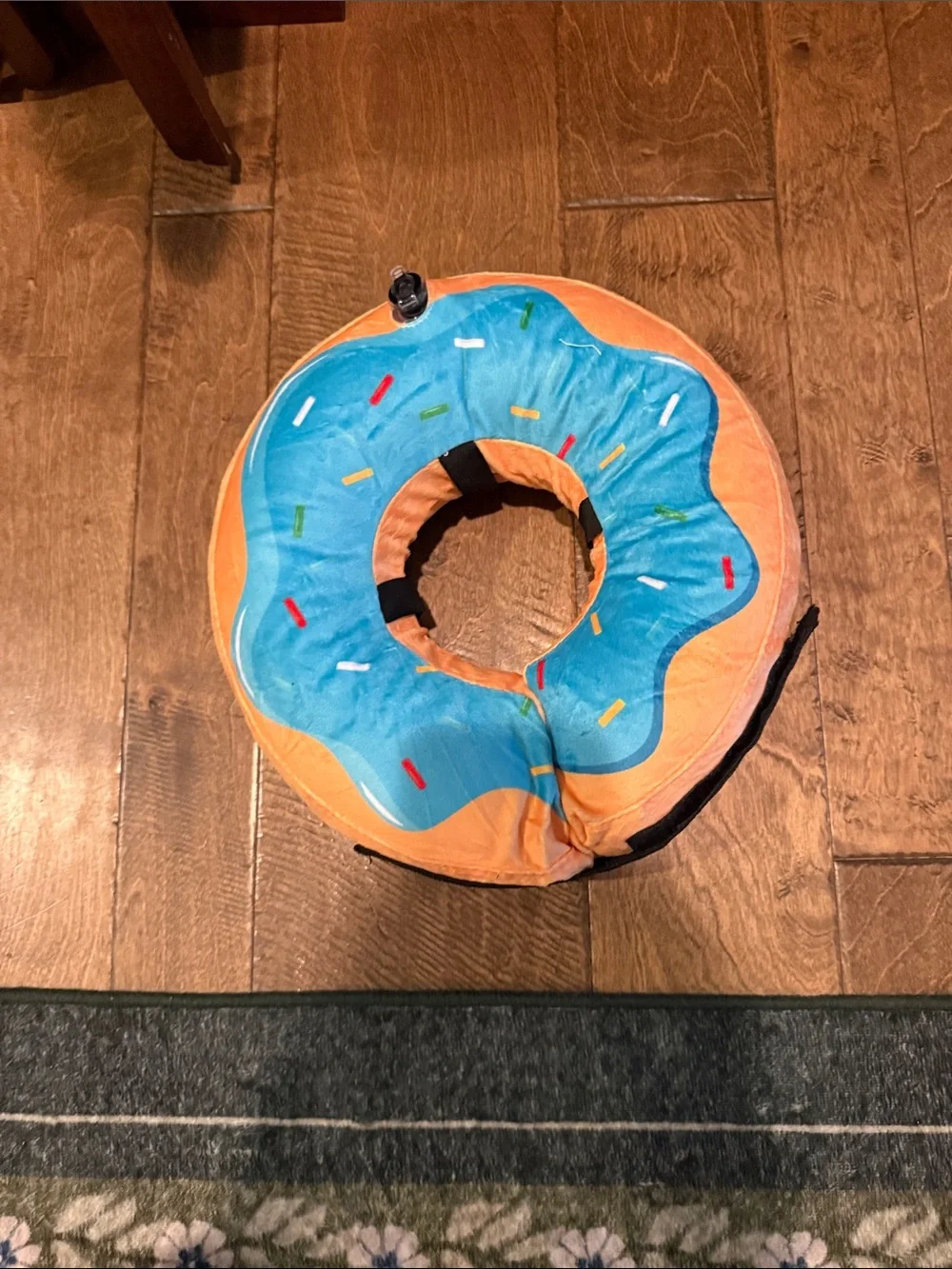 Donut Plush Dog Recovery Collar - Orange & Blue